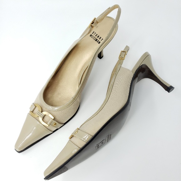 Stuart Weitzman Shoes - Stuart Weitzman Slingback Heels Pointed Cap Toe